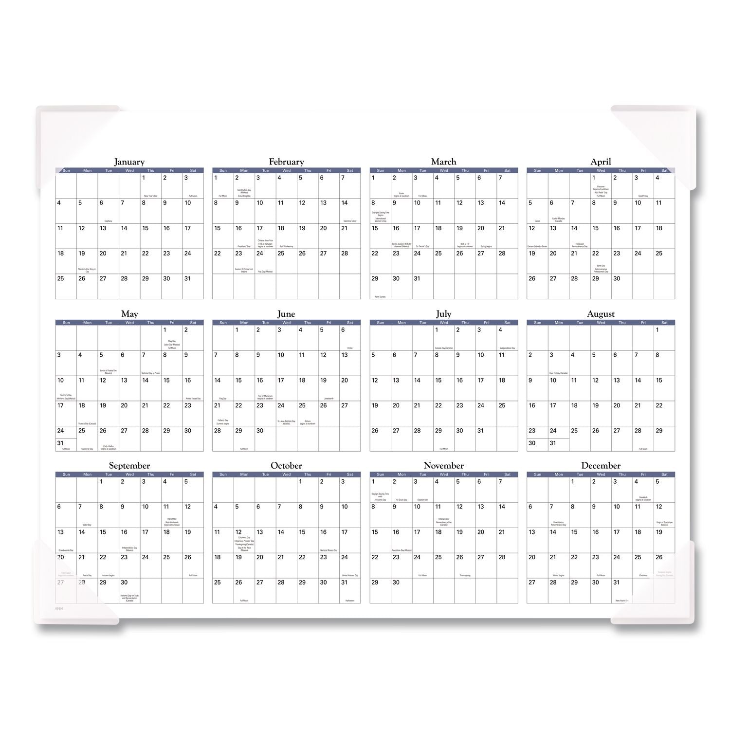 Landscape Panoramic Desk Pad, Landscapes Photography, 22 x 17, White Sheets, Clear Corners, 12-Month (Jan to Dec): 2024