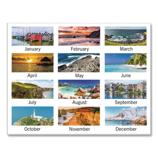 Seascape Panoramic Desk Pad, Seascape Panoramic Photography, 22 x 17, White Sheets, Clear Corners, 12-Month (Jan-Dec): 2024