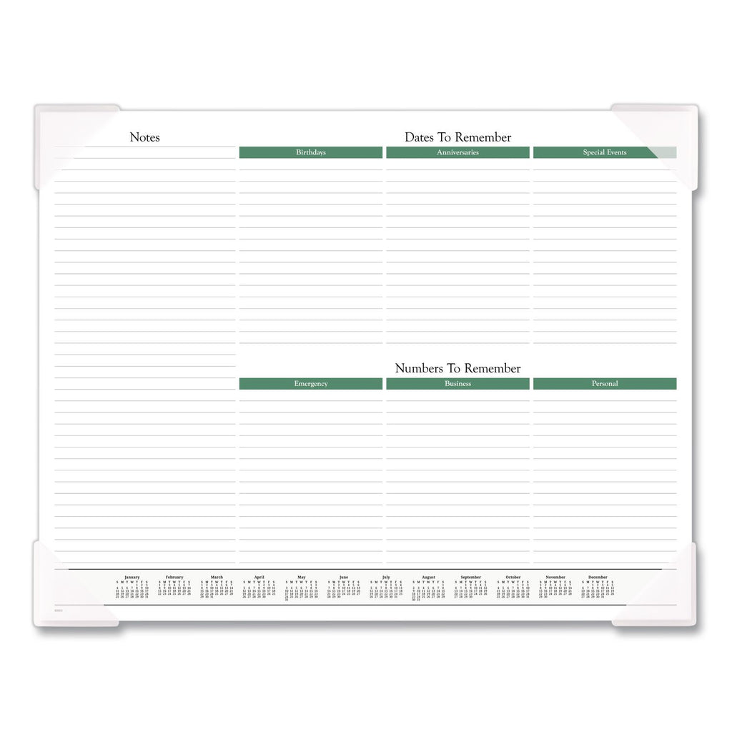 Seascape Panoramic Desk Pad, Seascape Panoramic Photography, 22 x 17, White Sheets, Clear Corners, 12-Month (Jan-Dec): 2024
