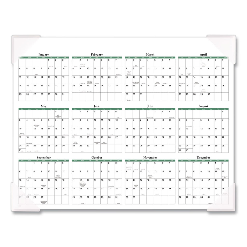 Seascape Panoramic Desk Pad, Seascape Panoramic Photography, 22 x 17, White Sheets, Clear Corners, 12-Month (Jan-Dec): 2024