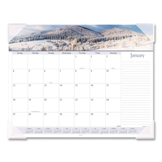 Landscape Panoramic Desk Pad, Landscapes Photography, 22 x 17, White Sheets, Clear Corners, 12-Month (Jan to Dec): 2024