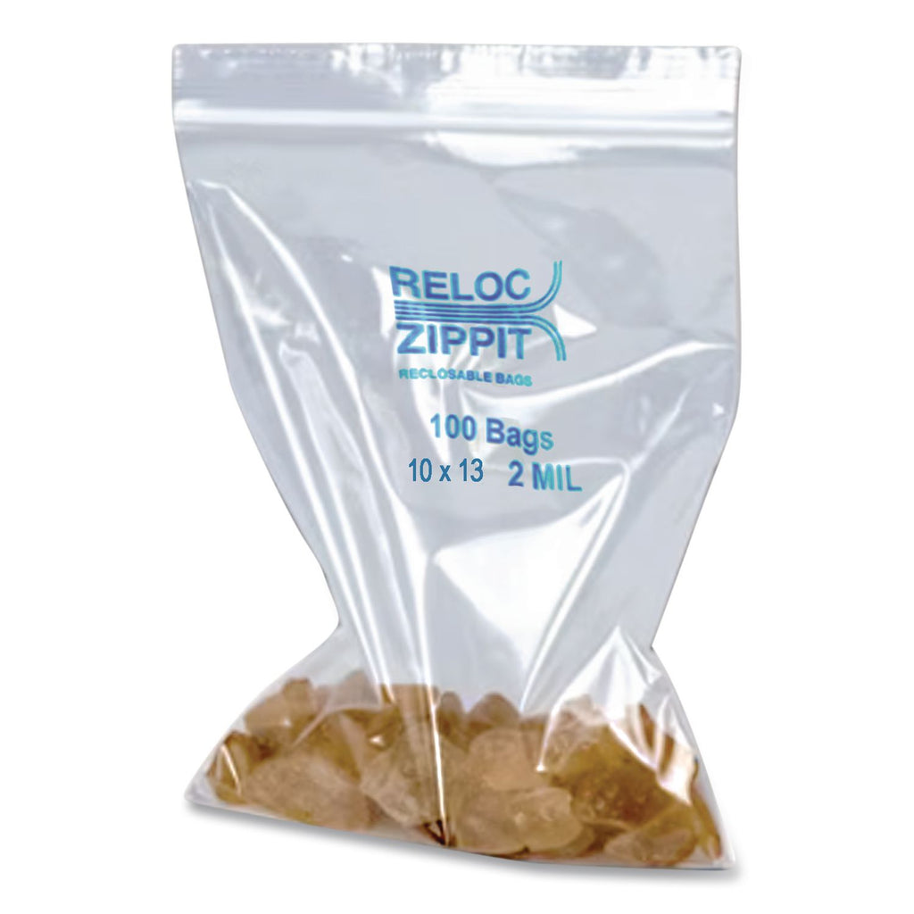 Zippit Resealable Bags, 2 mil, 10" x 13", Clear, 1,000/Carton