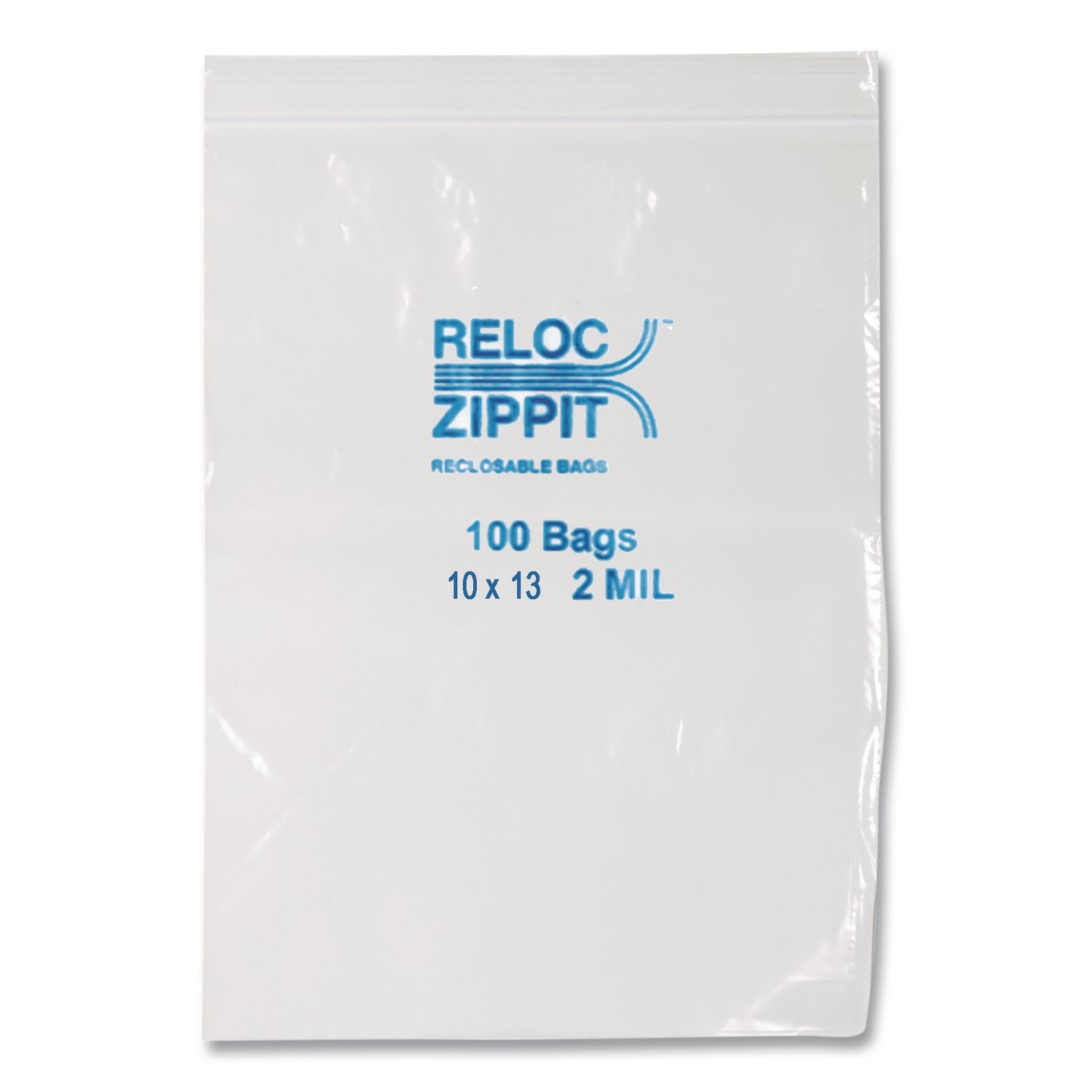 Zippit Resealable Bags, 2 mil, 10" x 13", Clear, 1,000/Carton
