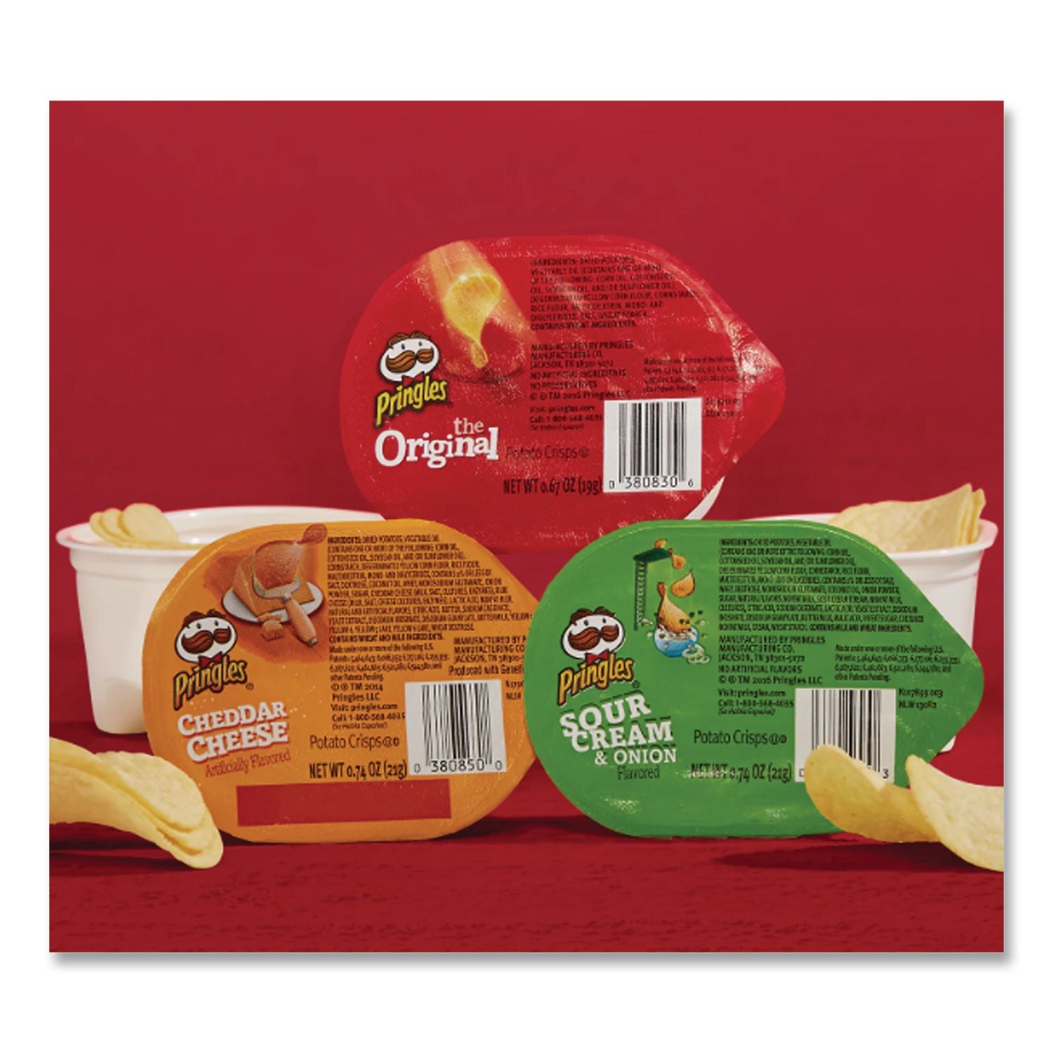 Potato Chips, Assorted, 0.67 oz Tub, 18 Tubs/Box, 2 Boxes/Carton, Ships in 1-3 Business Days