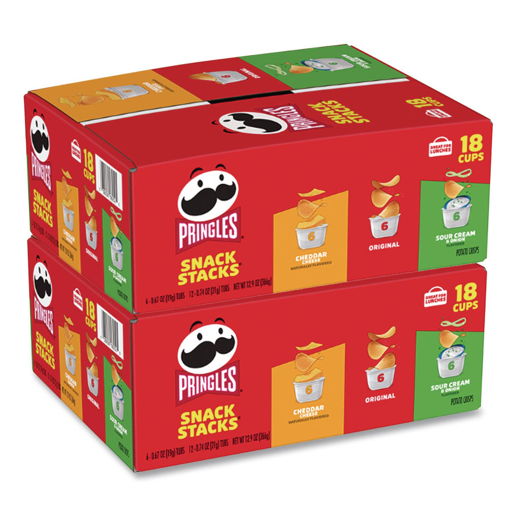 Potato Chips, Assorted, 0.67 oz Tub, 18 Tubs/Box, 2 Boxes/Carton, Ships in 1-3 Business Days