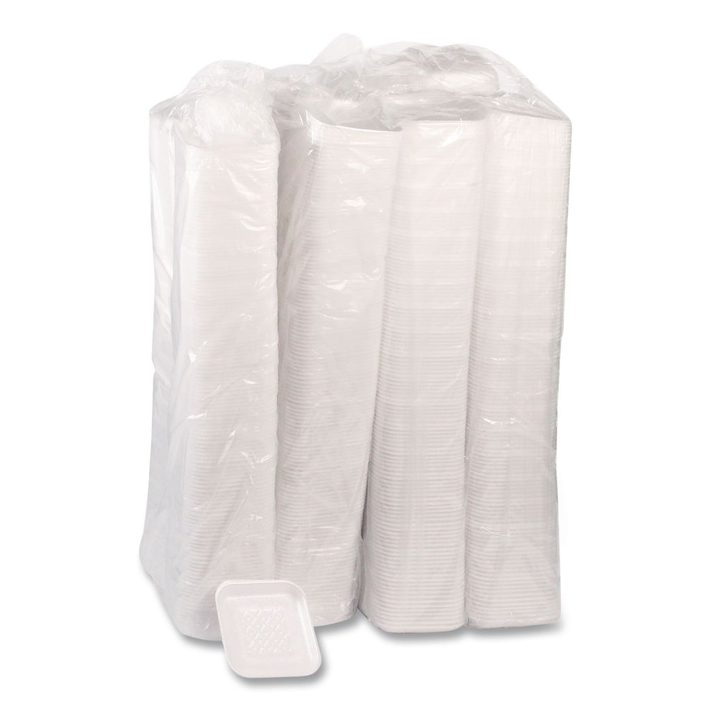 Supermarket Tray, #1S, 5.1 x 5.1 x 0.65, White, Foam, 1,000/Carton