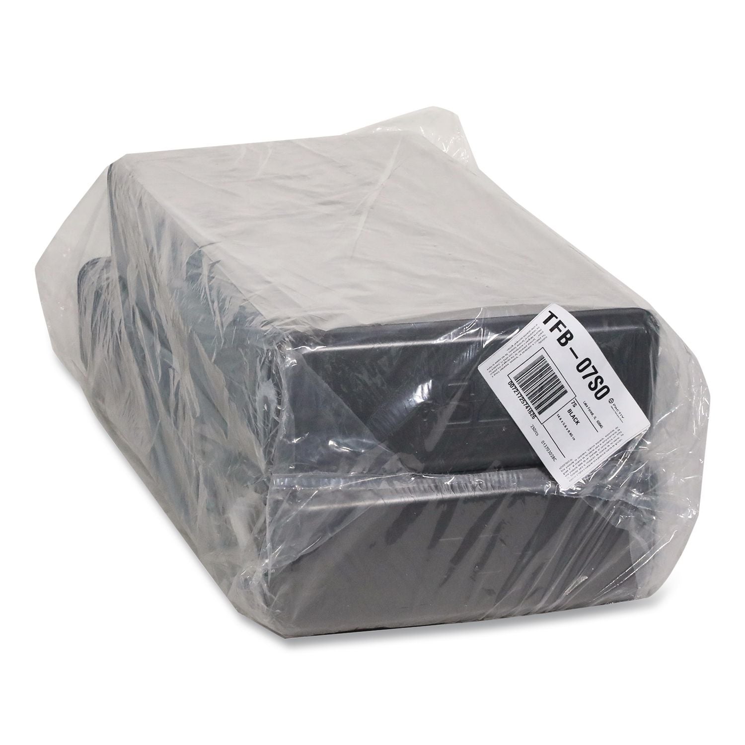 Supermarket Tray, #7S, 5.63 x 14.16 x 0.67, Black, Foam, 250/Carton