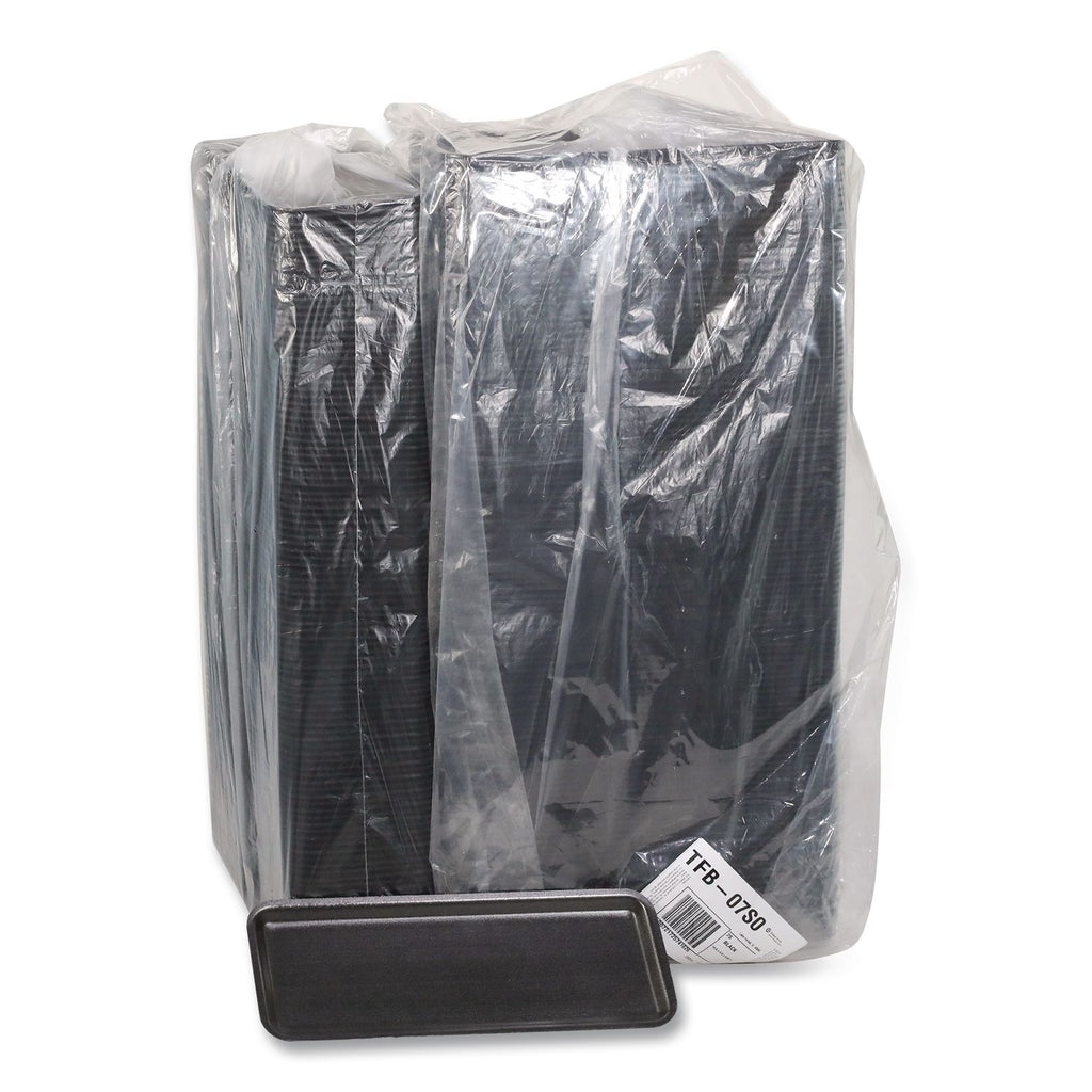 Supermarket Tray, #7S, 5.63 x 14.16 x 0.67, Black, Foam, 250/Carton