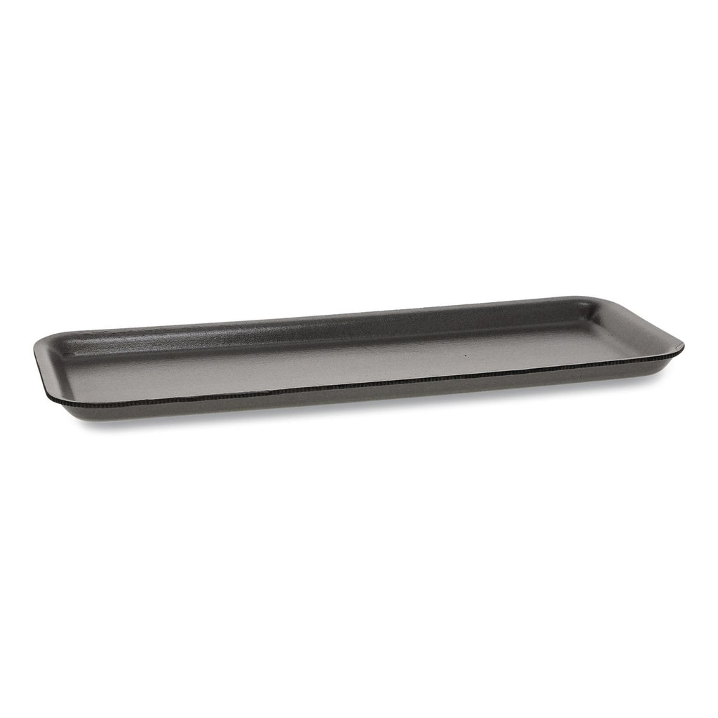 Supermarket Tray, #7S, 5.63 x 14.16 x 0.67, Black, Foam, 250/Carton