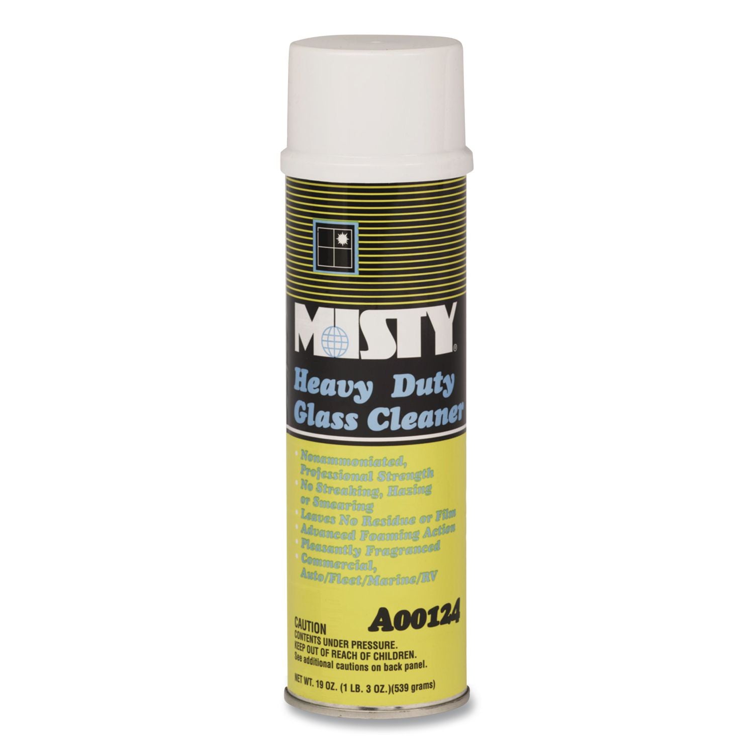 Heavy-Duty Glass Cleaner, Citrus, 20 oz Aerosol Spray, 12/Carton