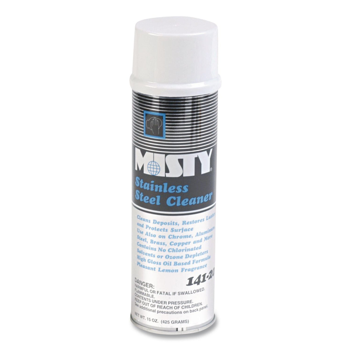 Stainless Steel Cleaner and Polish, Lemon Scent, 15 oz Aerosol Spray, 12/Carton