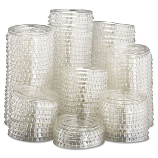 Portion/Souffle Cup Lids, Fits 0.5 oz to 1 oz Cups, PET, Clear, 125 Pack, 20 Packs/Carton