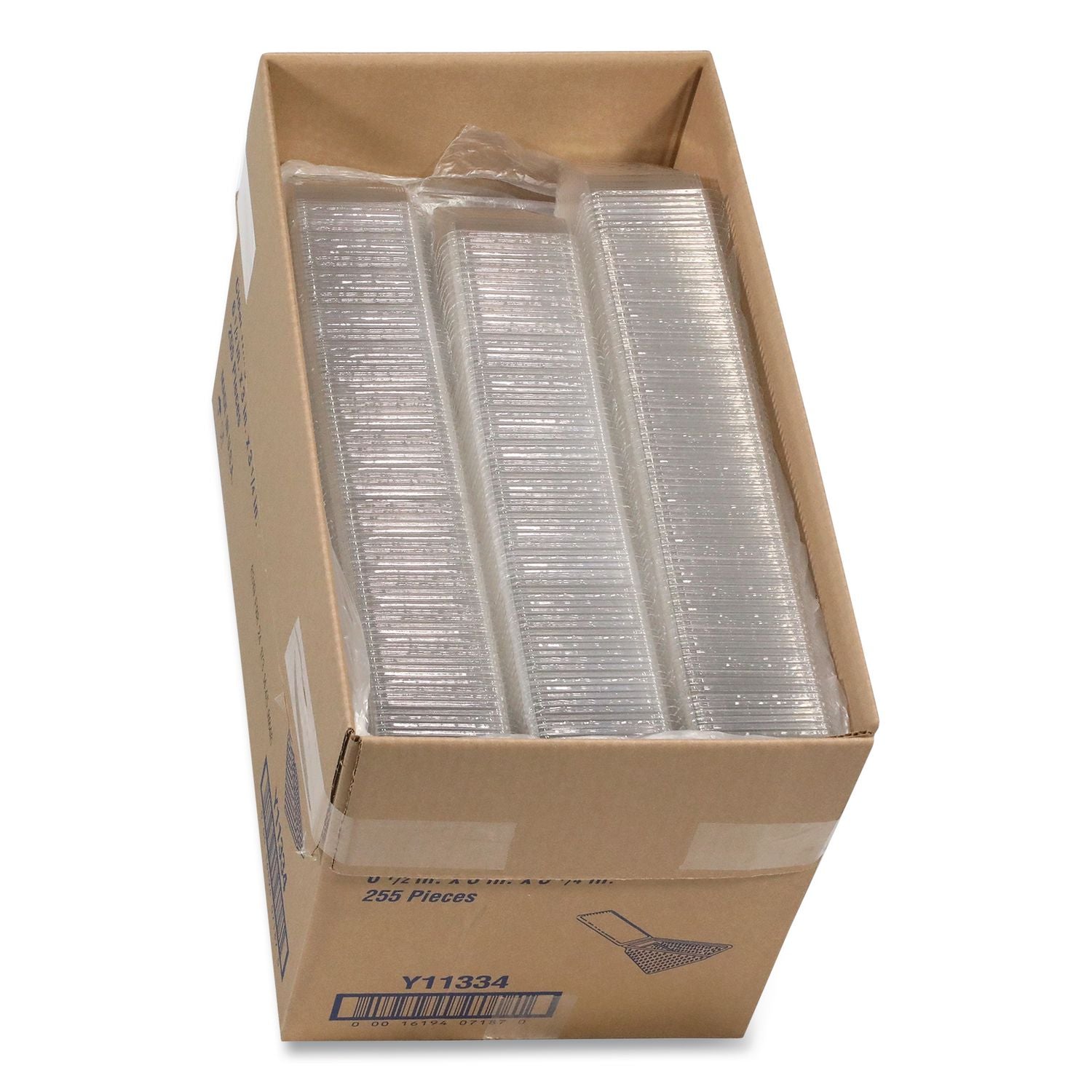 Plastic Hinged Lid Sandwich Container, 3.25 x 6.5 x 3, Clear, 85/Pack, 3 Packs/Carton