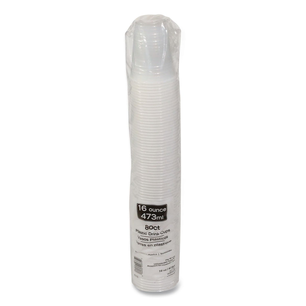 Translucent Drink Cups, 16 oz, Clear, 80/Pack, 12 Packs/Carton