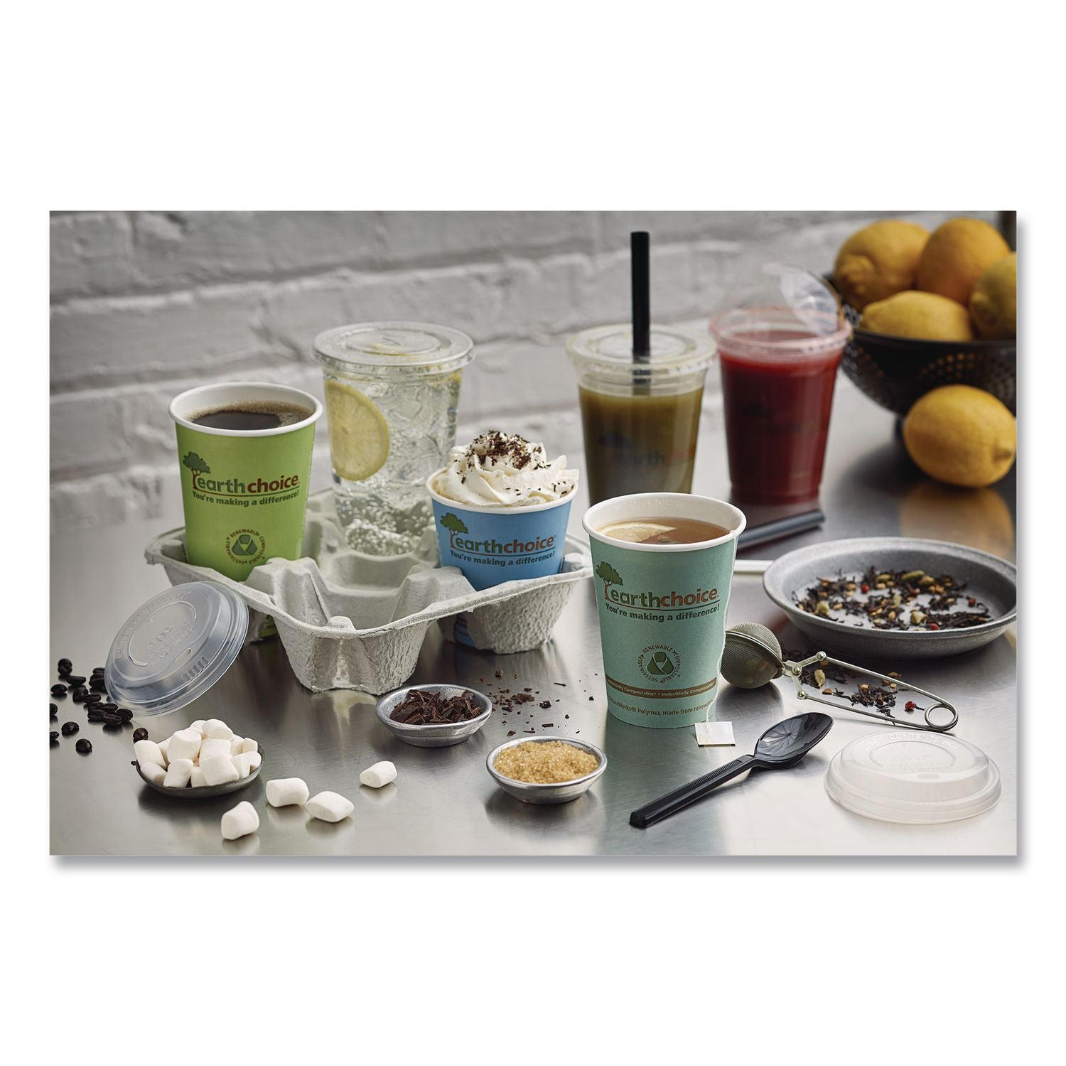 EarthChoice Strawless RPET Lid, Flat Lid, Fits 9 oz to 20 oz "A" Cups, Clear 1,020/Carton