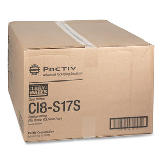 OPS Dome-Style Lid, 17S Shallow Dome, 8.3 x 4.8 x 1.5, Clear, Plastic, 252/Carton