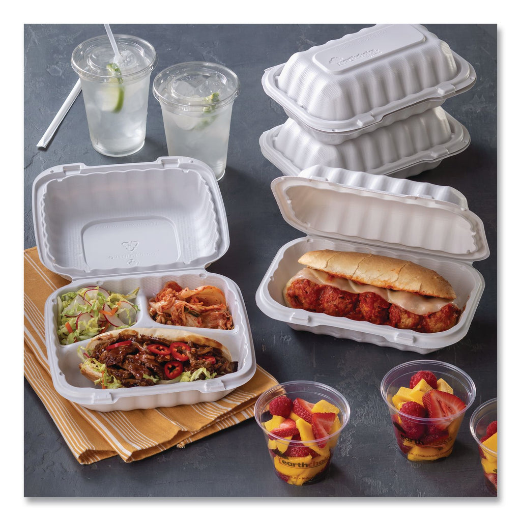 EarthChoice SmartLock Microwavable MFPP Hinged Lid Container, 9 x 6 x 3, White, Plastic, 270/Carton