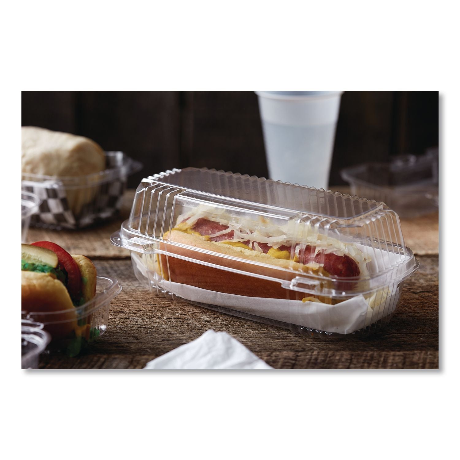 ClearView SmartLock Hinged Lid Container, 23 oz, 8.5 x 4 x 2.5, Clear, Plastic, 250/Carton
