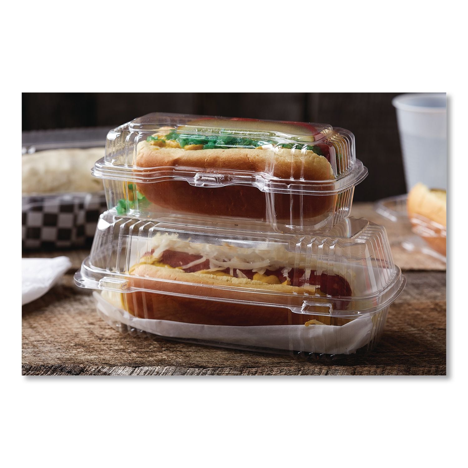 ClearView SmartLock Hinged Lid Container, 23 oz, 8.5 x 4 x 2.5, Clear, Plastic, 250/Carton