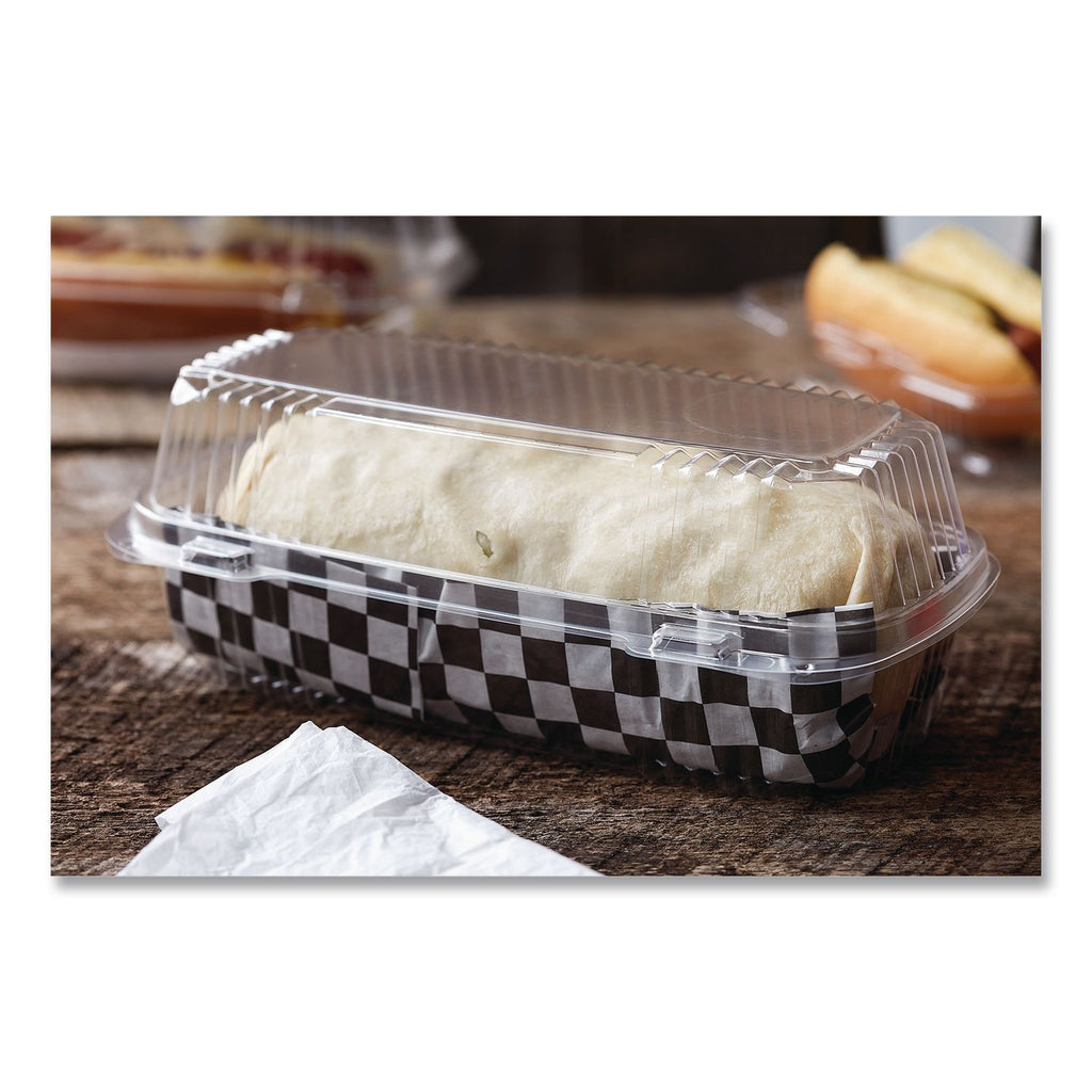 ClearView SmartLock Hinged Lid Container, Hoagie Container, 27 oz, 9.25 x 4.5 x 3, Clear, Plastic, 250/Carton