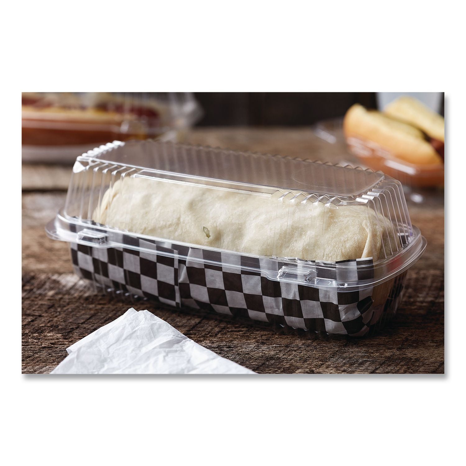 ClearView SmartLock Hinged Lid Container, Hoagie Container, 27 oz, 9.25 x 4.5 x 3, Clear, Plastic, 250/Carton