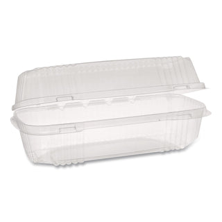ClearView SmartLock Hinged Lid Container, Hoagie Container, 27 oz, 9.25 x 4.5 x 3, Clear, Plastic, 250/Carton