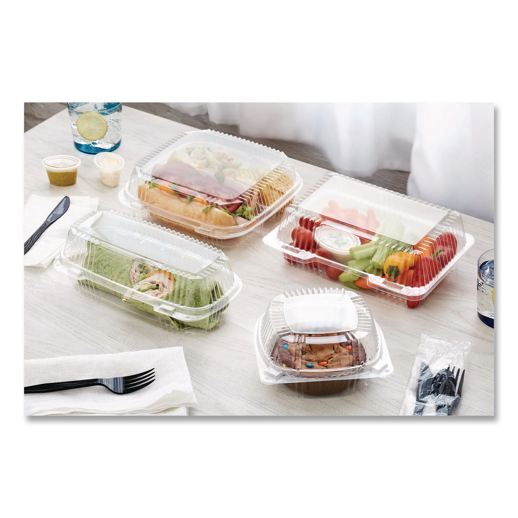 ClearView SmartLock Hinged Lid Container, 20 oz, 5.75 x 6 x 3, Clear, Plastic, 500/Carton