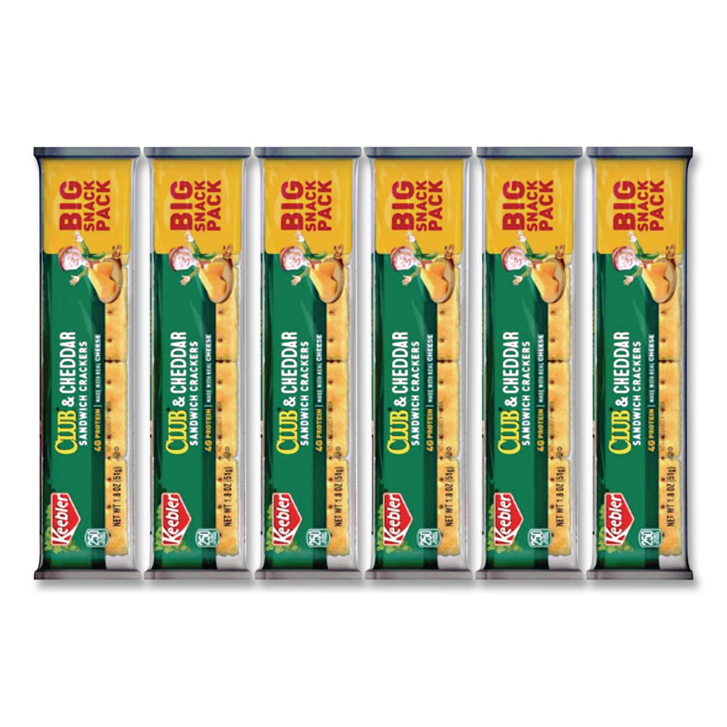 Sandwich Cracker, Club and Cheddar, 8 Cracker Snack Pack, 12/Box