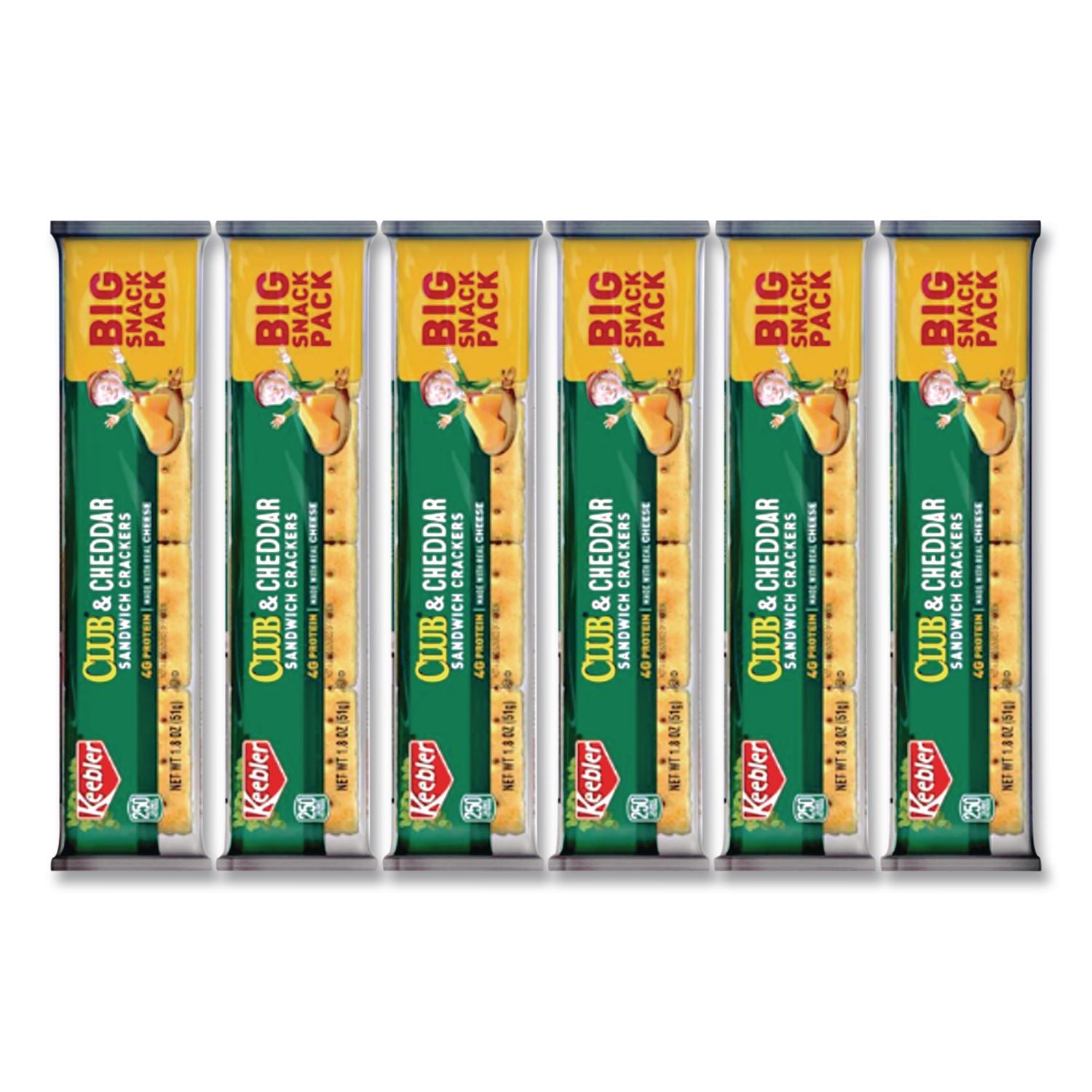 Sandwich Cracker, Club and Cheddar, 8 Cracker Snack Pack, 12/Box