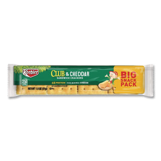 Sandwich Cracker, Club and Cheddar, 8 Cracker Snack Pack, 12/Box