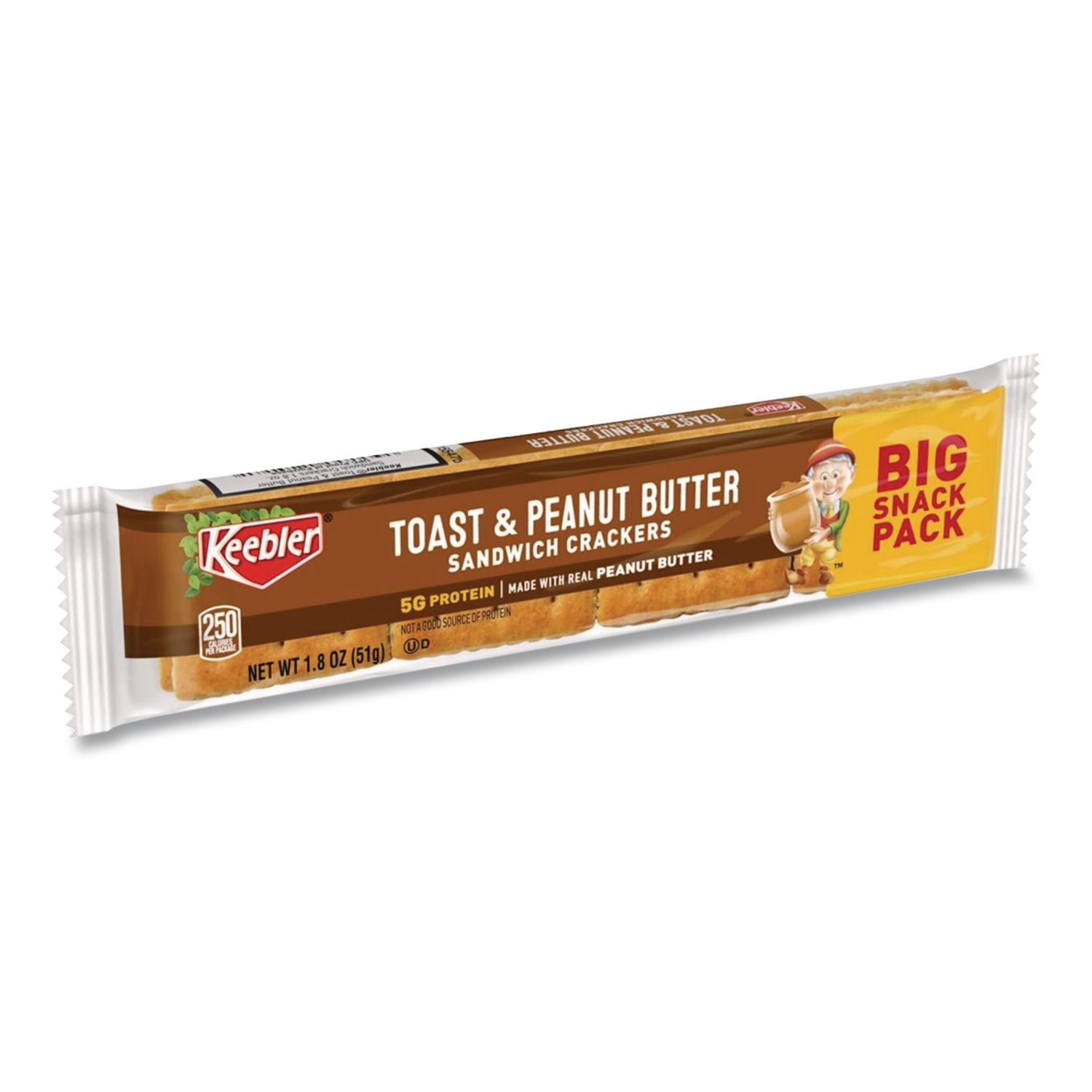 Sandwich Crackers, Toast and Peanut Butter, 8 Cracker Snack Pack, 12/Box