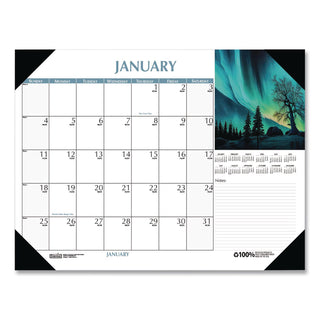 Earthscapes Scenic Desk Pad Calendar, Scenic Photos, 18.5 x 13, White Sheets, Black Binding/Corners,12-Month (Jan-Dec): 2024