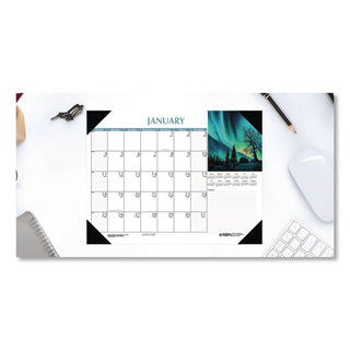 Earthscapes Scenic Desk Pad Calendar, Scenic Photos, 18.5 x 13, White Sheets, Black Binding/Corners,12-Month (Jan-Dec): 2024