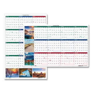 Earthscapes Recycled Reversible/Erasable Yearly Wall Calendar, Nature Photos, 24 x 37, White Sheets, 12-Month (Jan-Dec): 2024