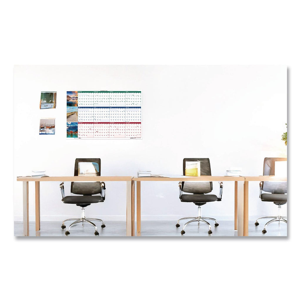 Earthscapes Recycled Reversible/Erasable Yearly Wall Calendar, Nature Photos, 24 x 37, White Sheets, 12-Month (Jan-Dec): 2024