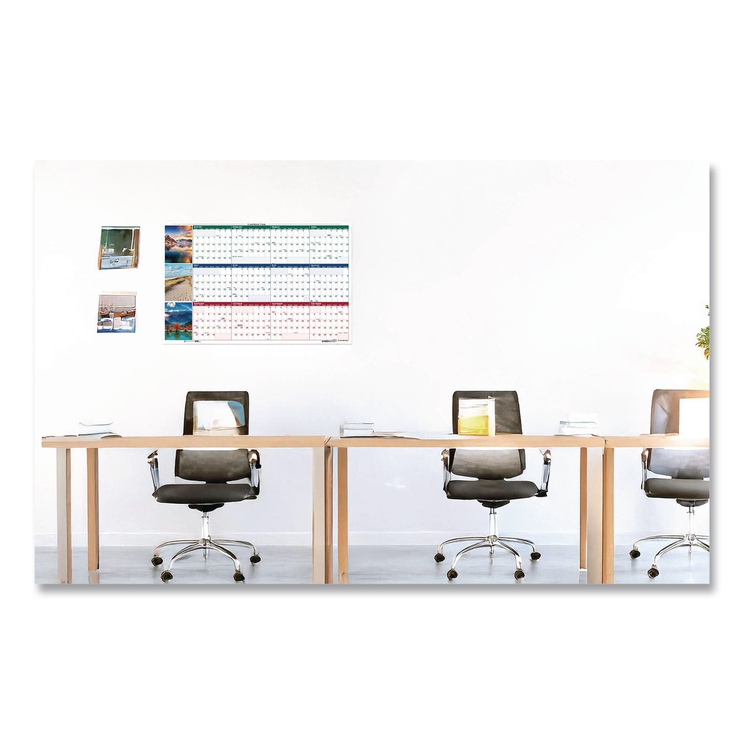 Earthscapes Recycled Reversible/Erasable Yearly Wall Calendar, Nature Photos, 24 x 37, White Sheets, 12-Month (Jan-Dec): 2024