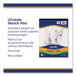 Art1st Sketch Pad, Unruled, 50 White 9 x 12 Sheets