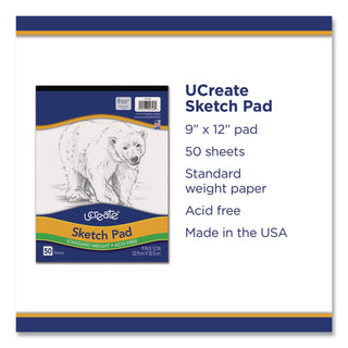 Art1st Sketch Pad, Unruled, 50 White 9 x 12 Sheets