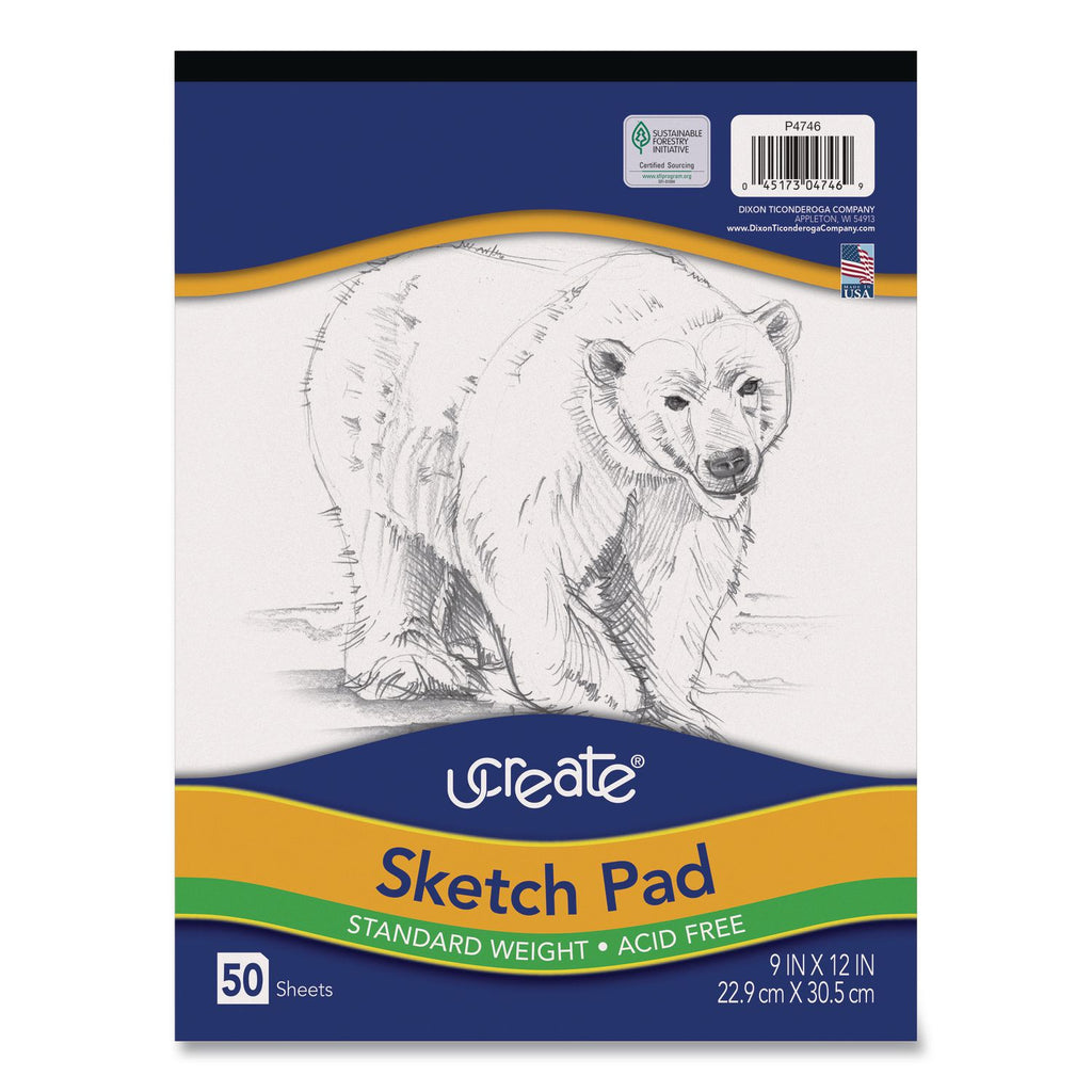 Art1st Sketch Pad, Unruled, 50 White 9 x 12 Sheets