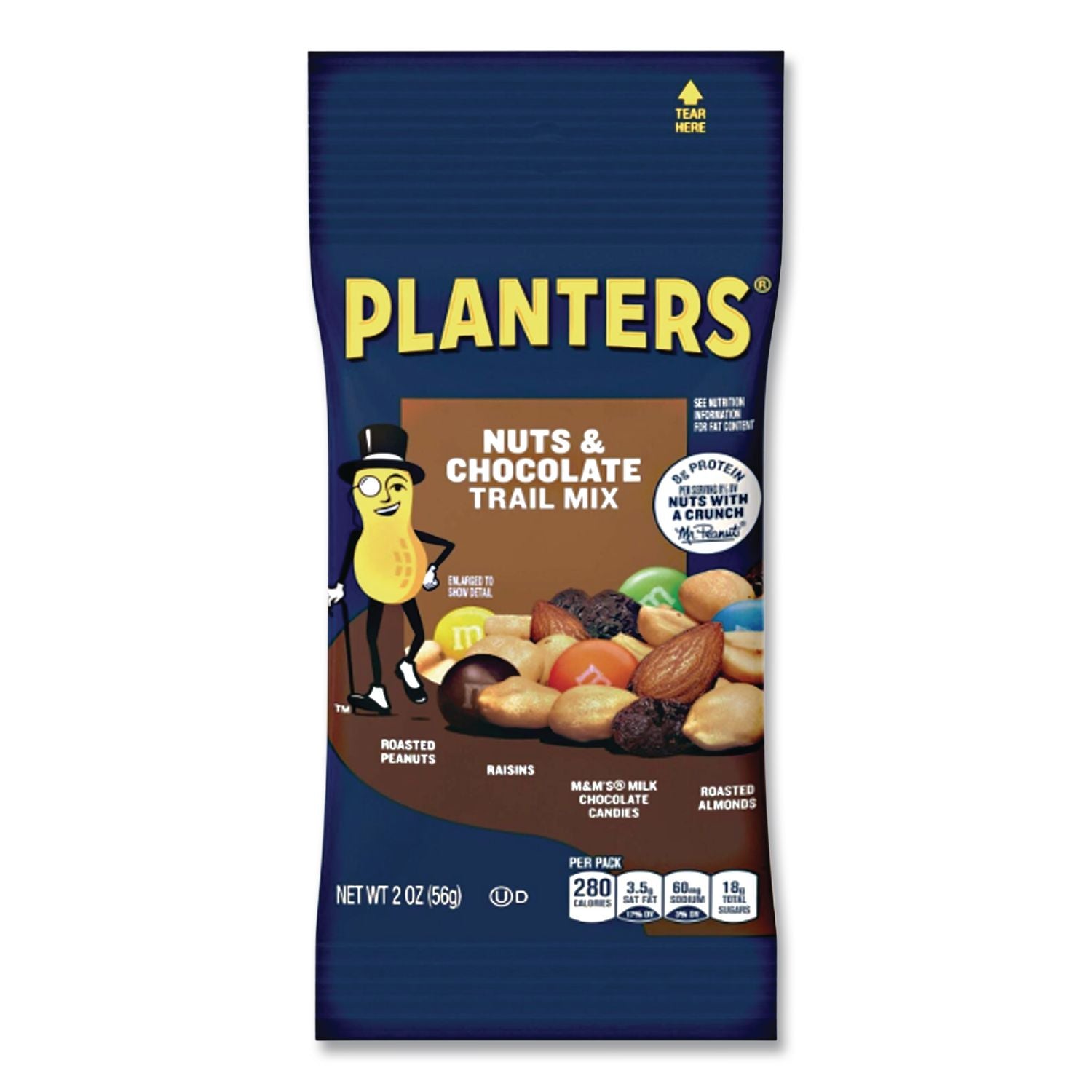 Trail Mix, Nut and Chocolate, 2 oz Bag, 72/Carton