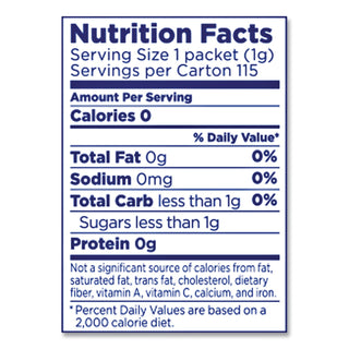 Zero Calorie Sweetener, 1 g Packet, 115/Box