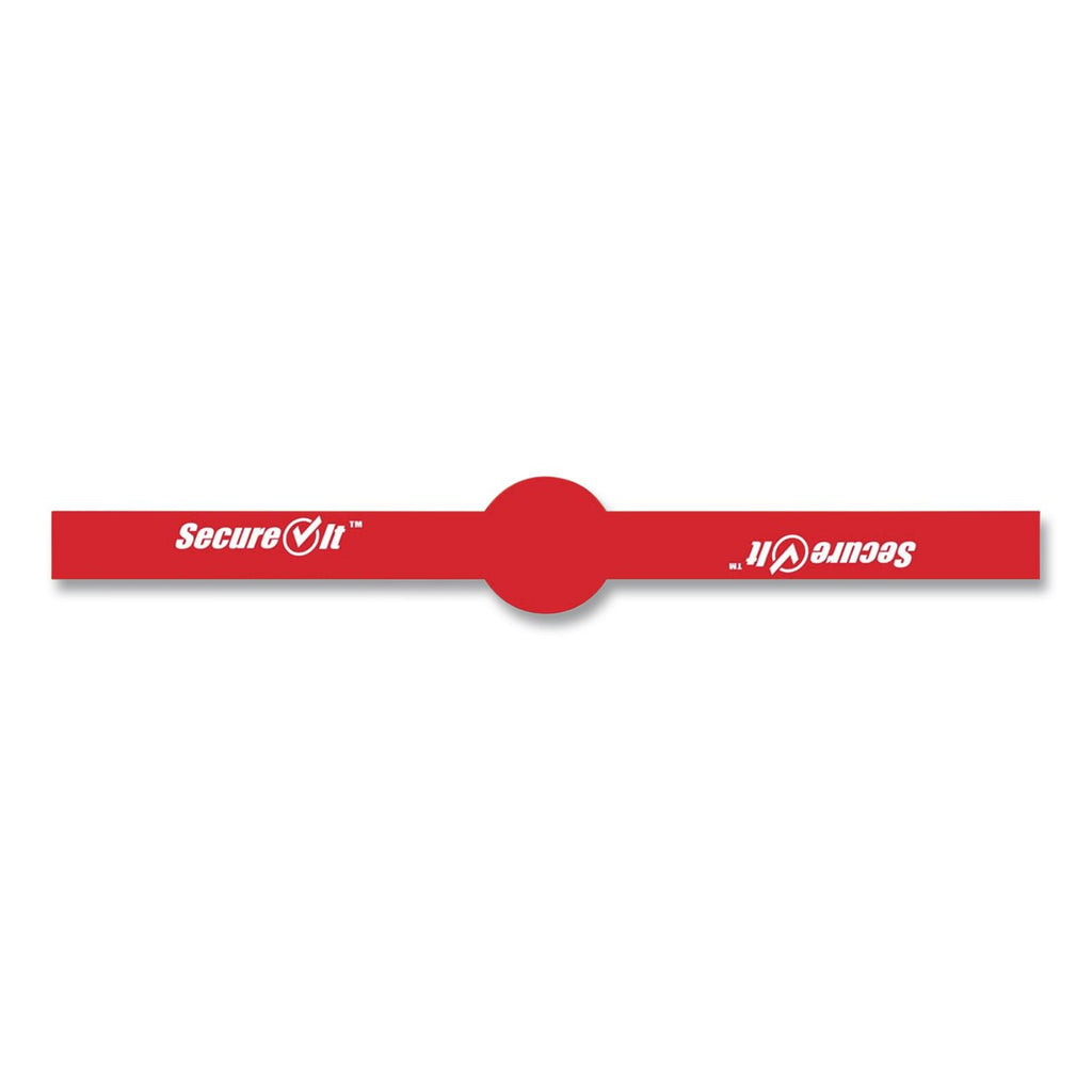 SecureIT Tamper Evident Food Container Seals, 1" x 7", Red, Paper, 250/Roll, 2 Rolls/Pack