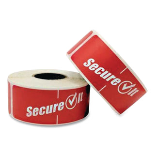 SecureIT Tamper Evident Food Container Seals, 1" x 3", Red, Paper, 250/Roll, 2 Rolls/Pack