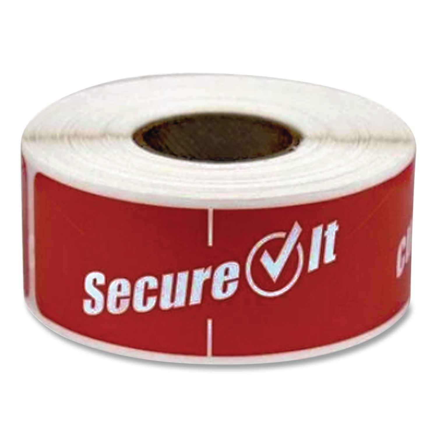 SecureIT Tamper Evident Food Container Seals, 1" x 3", Red, Paper, 250/Roll, 2 Rolls/Pack