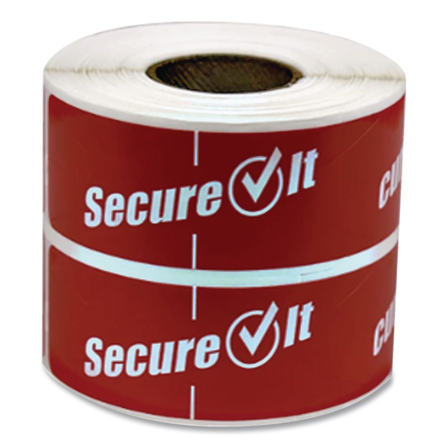SecureIT Tamper Evident Food Container Seals, 1" x 3", Red, Paper, 250/Roll, 2 Rolls/Pack