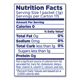 Zero Calorie Sweetener, 0.035 oz Packets, 500/Box