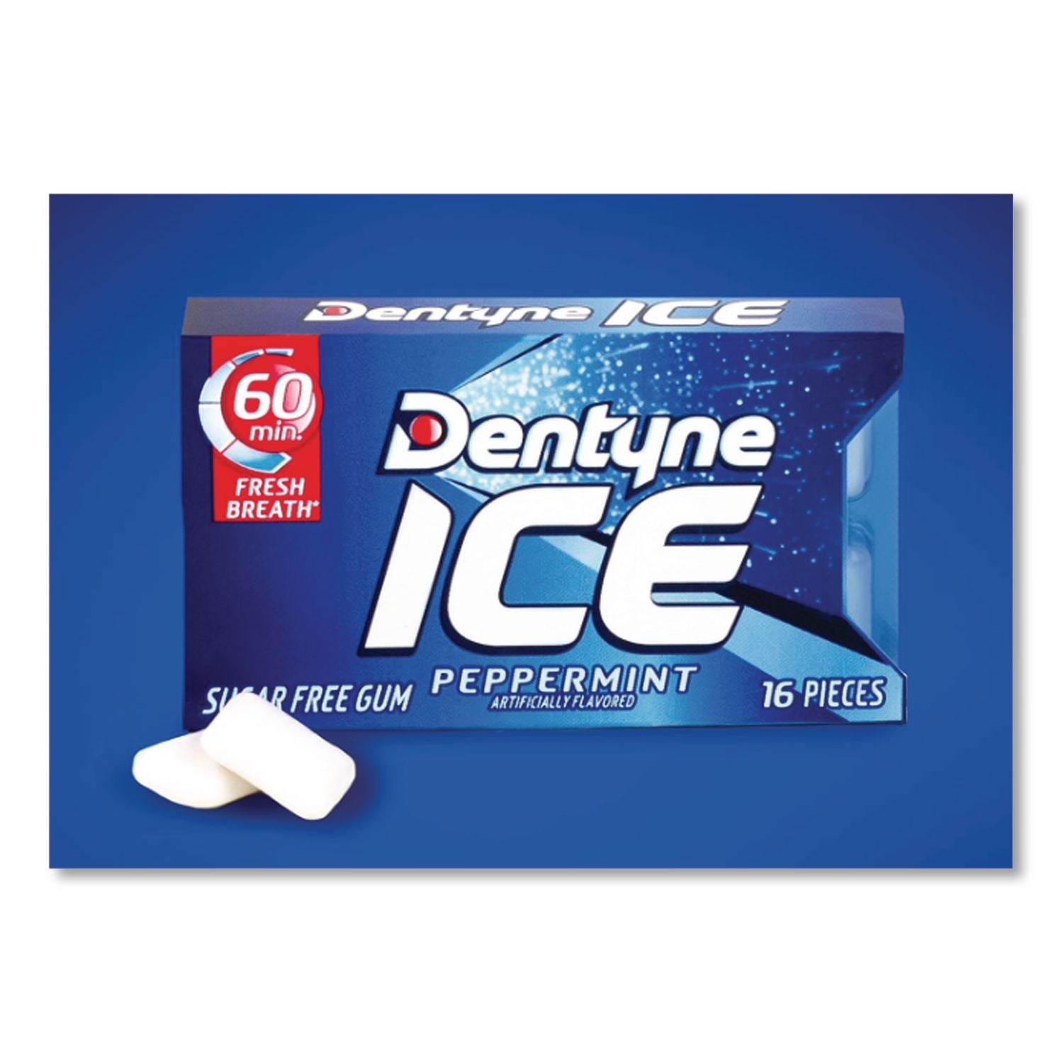 Sugarless Gum, Peppermint Flavor,16 Pieces/Pack, 9 Packs/Box