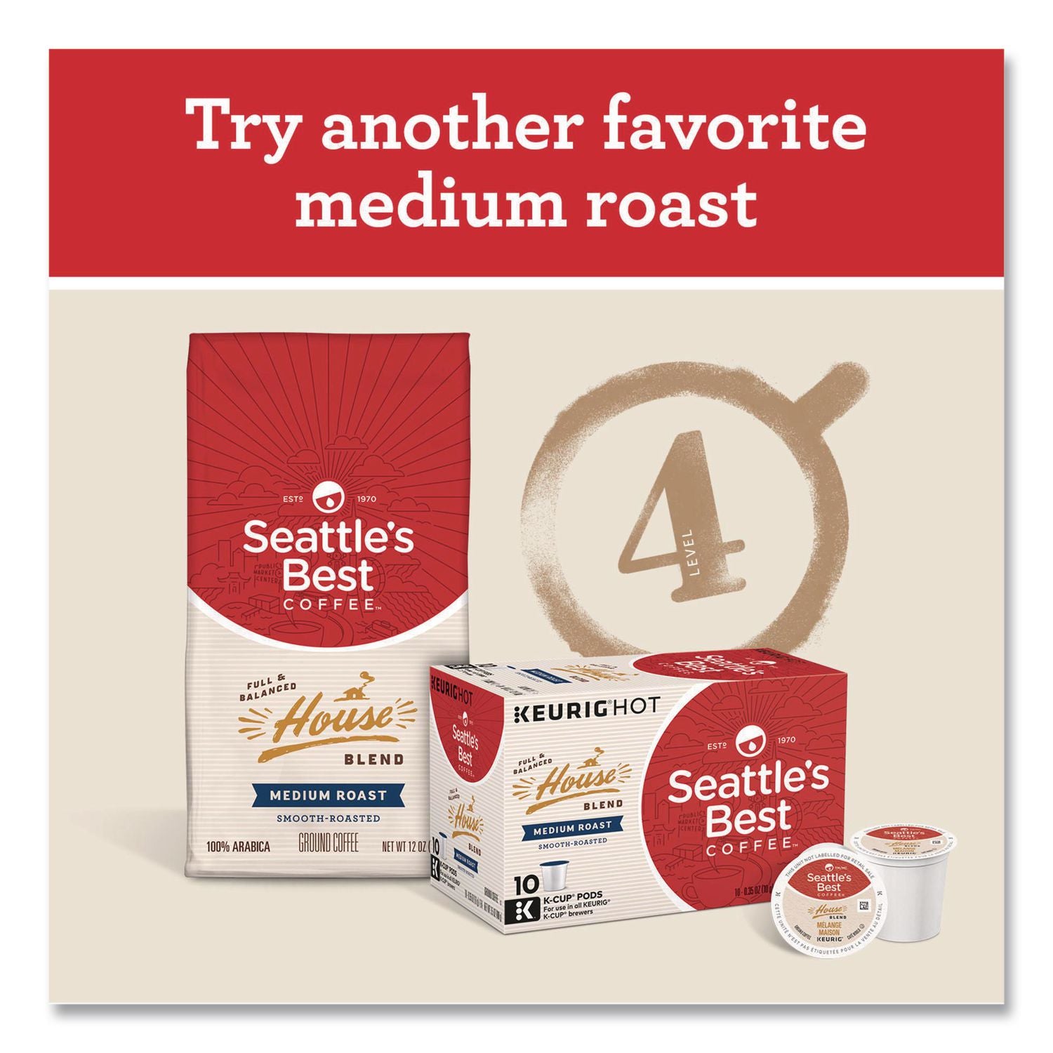 Port Side Blend Whole Bean Coffee, Medium Roast, 12 oz Bag, 6/Carton