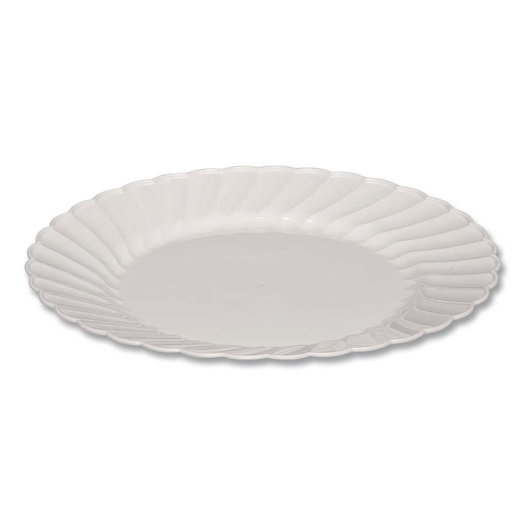 Classicware Plastic Dinnerware, Plates, 9" dia, White, 12/Bag, 15 Bags/Carton
