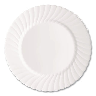 Classicware Plastic Dinnerware, Plates, 9" dia, White, 12/Bag, 15 Bags/Carton